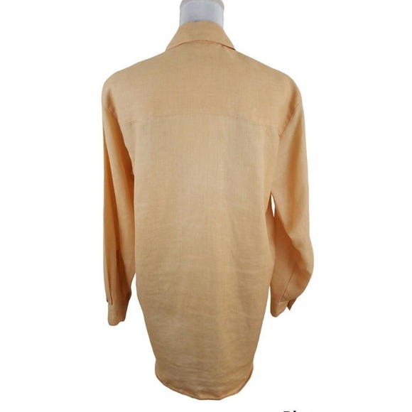 Liz Claiborne ~Woman Size S~ Yellow 100% Linen Shirt Blouse Boho/Beach Tunic. - Picture 11 of 16